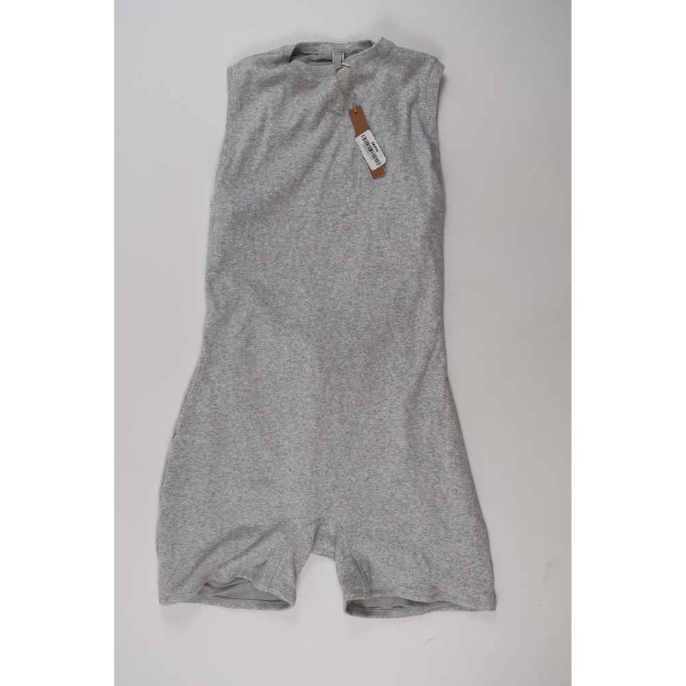 SKIMS Cotton Rib Open Back Onesie Light Heather Grey XL NWT